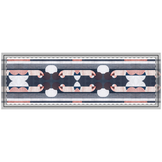 Quilted Bed Runner - Geometric Grace Brush Line Design