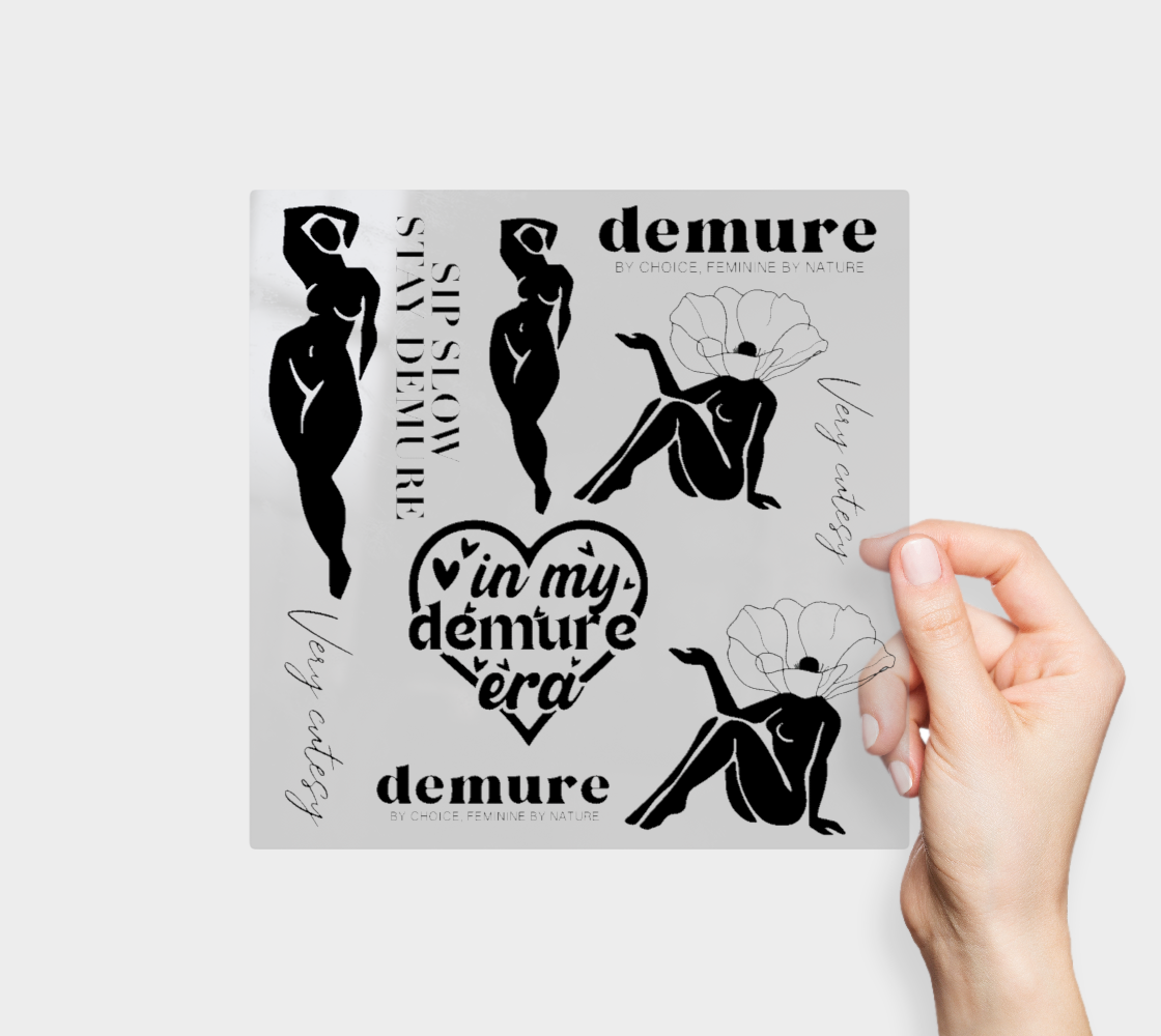 Demure Sticker