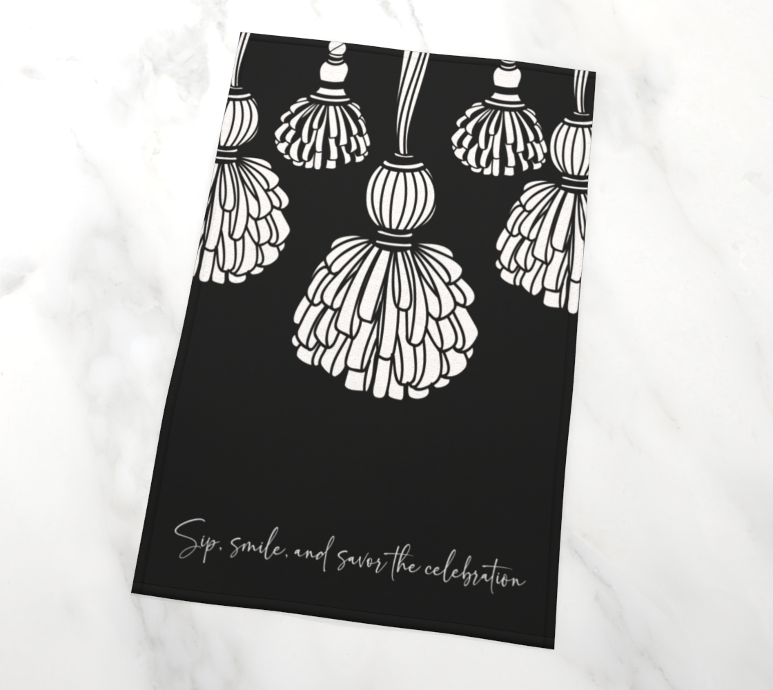 SIP & SAVOR TEA TOWEL (Black)