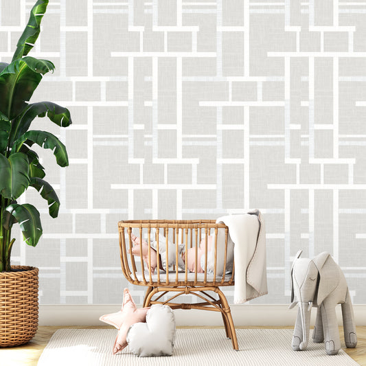 Demi Girl Peel and Stick Wallpaper -Taupe