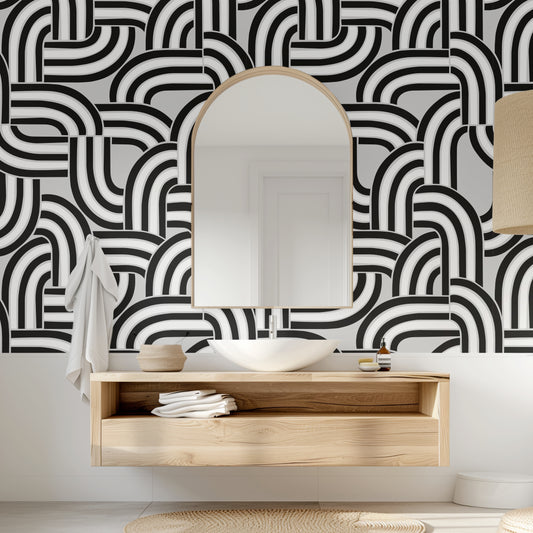 Linked Together Peel and Stick Wallpaper - Grey